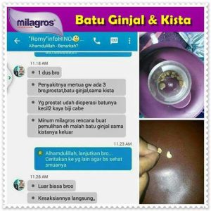 Batu ginjal dan kista sembuh oleh milagros